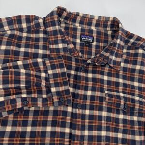 Patagonia Organic Cotton Flannel Shirt Men's XXL Plaid Long Sleeve Button Up